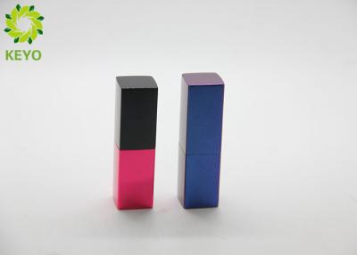 China Square Blue Red Color Aluminium Empty Magnetic Lipstick Tube Container 3g 5g for sale