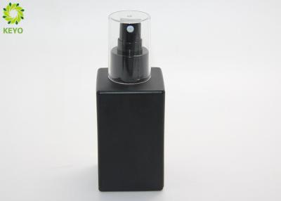 China 120ml 4oz Square Matte Black Skincare Custom Glass Fine Mist Spray Bottle for sale