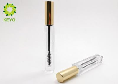 China 10ml Square Shape Transparent Glass Mascara Bottles With Aluminum Cap for sale