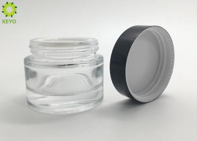 Cina barattolo inferiore spesso del vetro trasparente 1oz del contenitore crema di vetro 30ml in vendita