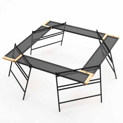 China Easy To Fold And Carry Wooden Outdoor Camping Stand Picnic Easy Folding Korean BBQ Grill Table Set for sale