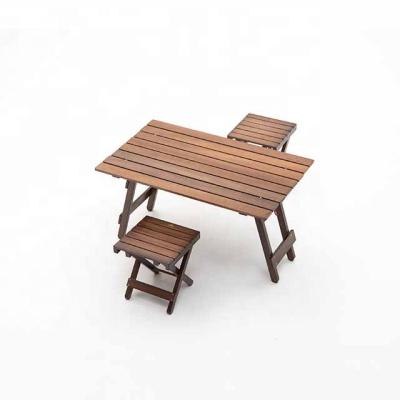 China Easy To Fold And Carry New Design Portable Folding Camping BBQ Dining Wooden Outdoor Picnic Stand Tables And Chair Set for sale