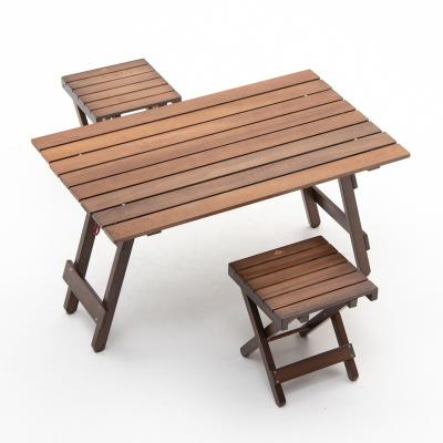 China Easy To Fold And Carry New Product And Portable Foldable Wooden Table And Chair Combination For Outdoor for sale