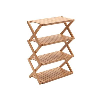 China 4 Tier Fold Folding Wooden Dining Table Shelves in Shelf for Dining Room for sale