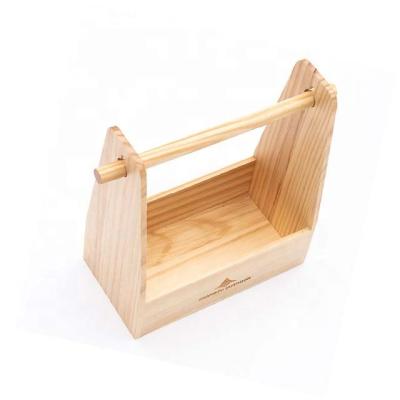 China Easy To Carry New Design Kitchen Furniture Pine Wood Stand Portable Storage Box Set Condiment Or Cup Accessories for sale