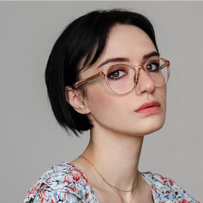 China Fashionable Retro Eye Frame Around Gaming Blue Light Blocking Glasses Anti Optical Frames Plastic Blue Light Glasses for sale