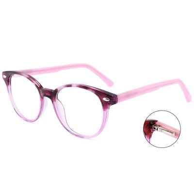 China 2021 Fashionable Newest Acetate Spring Hinge Around Optical Glass Glasses Frames New Model Optical Frames for sale