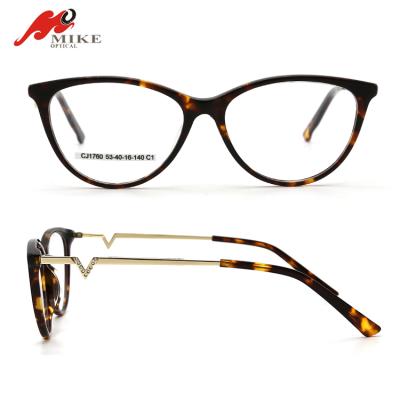 China Newest Fashionable China Manufacturer Metal Combination Acetate Glass Factory Price Factory Price Optical Eye Frames for sale