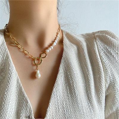 China Vershal Fashion Jewelry CLASSIC B-7 Gold Plated Baroque Freshwater Pearl Necklace for sale