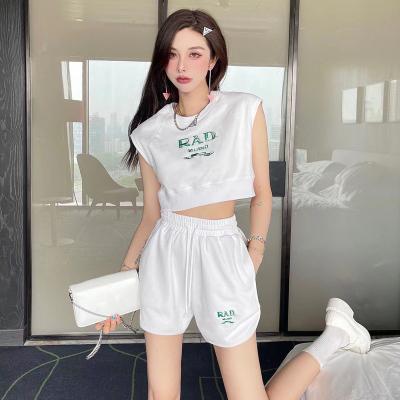 China Anti-wrinkle summer women fashion sports two-suits lady 2020 dye knotting suits hot sale for sale