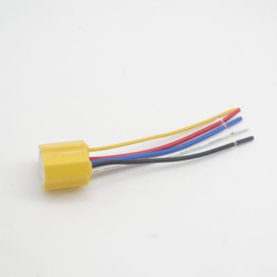 China Yellow Auto Ceramic Relay 5 Pin Wires Car Relay Relay Socket Socket for sale