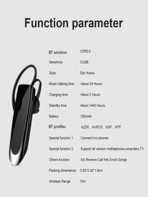 China Super Long Battery Life Hook Style Design Open-ear Earphones V5.0 Bass Stereo Sound Earphones Wireless Earphone With MIC for sale