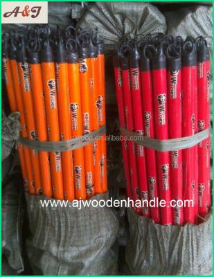 China Sustainable Wuchen Panda Logo PVC Coated Wooden Broom Handle for sale