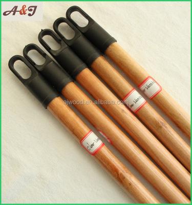 China Straight varnished eucalyptus wood broomstick with 7.0cm plastic cap for sale