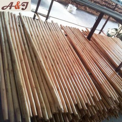 China Floor Cleaning Good Quality Household Varnished Wooden Broom Sticks Wooden Products for sale