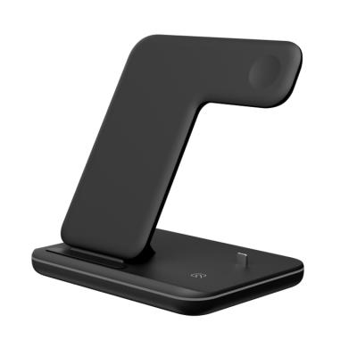 China Fast Wireless Charger Dock Station Stand 3 In One Cheap Stand 15W Wireless Charger Pad For Mobile Phone For Watch Earphone for sale