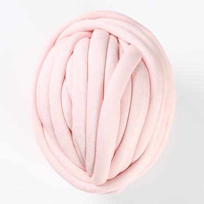 China Hot Style Recycled Hand Knitting Thick Blanket Hollow Out Yarn Cotton Yarn Round Cloth Diy Blanket Yarn for sale