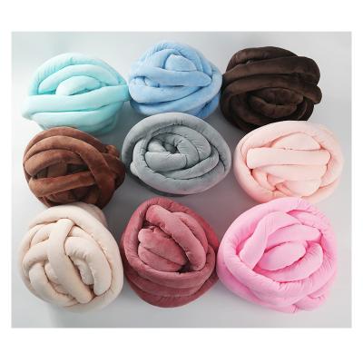 China Anti-bacteria free samples cotton giant tube filled braiding yarn machine washable polyester tube yarn for arm knitting for sale