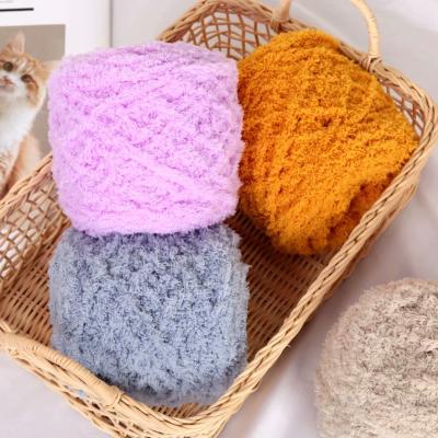 China Super Soft Anti-bacteria 100% Polyester Chenille Chunky Yarn Coral Velvet Crochet Yarn for sale