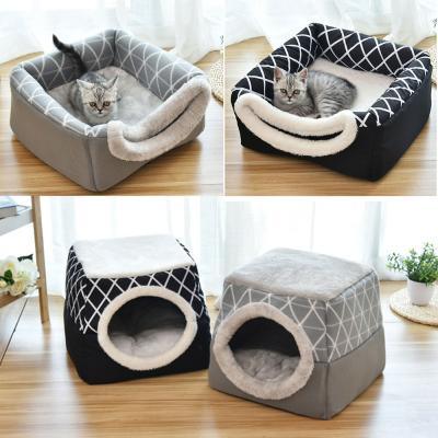 China Travel Pet Bed For Cats Dog Nest Kennel Bed Cave Room Sleeping Bag Mat Pad Tent Pets Winter Soft Sofa Bed Dog for sale