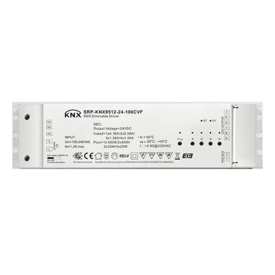 China Flicker Free KNX 100W LED Dimmable Driver 24Vdc Constant Voltage 4 Channels ETS5 5 Years Warranty for sale