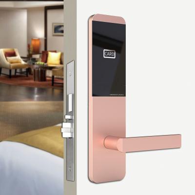 China Hotel/Motel Quality Aluminum Handle Panel ANSI Mortise RFID Smart Card Opened Door Hotel Safe Electronic Smart Lock for sale