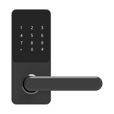 China Aluminum Alloy Electronic Qr Ttlock Hotel Locks Waterproof Fingerprint Door Handle Tuya Wifi Smart Lock for sale