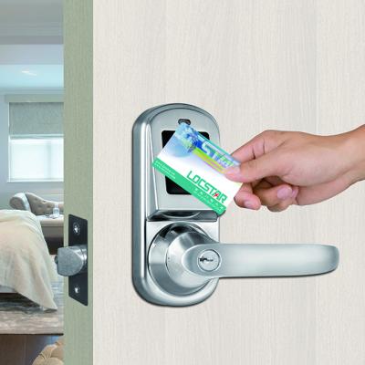 China simple key card digital rfid system mifare software letch smart door hotel lock LS-8015-MF for sale