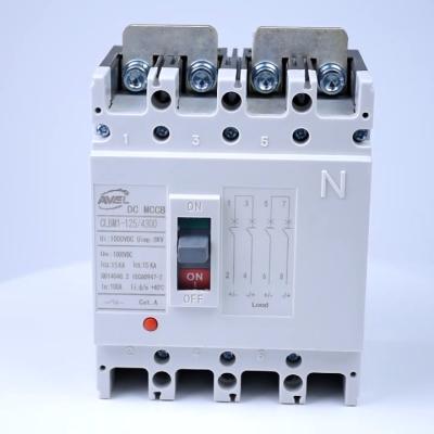 China Manufacturer Factory 4P 100A 1000V DC 15KA circuit-breaking molded case circuit breaker MCCB for sale