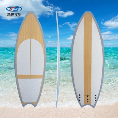 China High Quality Unisex Fiberglass Bamboo Veneer Wake Surf Board for sale