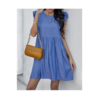 China Professional Made Summer Anti-Static Ruffles Short Dresses Elegant Casual Washable Dresses For Ladies for sale