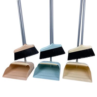 China Home Manufacturer Wholesale Folding Broom And Dustpan Set Durable Plastic Broom Dustpan With Cover And Broom Set for sale