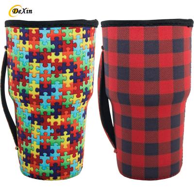 China Waterproof Custom Insulated 30oz Cup Holder Cover Insulated Neoprene Iced Coffee Cup Insulator Coffee Cup Handler Sleeve for sale