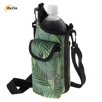 China Waterproof Custom 2.2L half gallon water bottle insulated water storage sleeve neoprene growler cover shoulder strap water bottle sleeves for sale