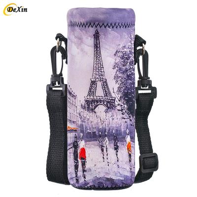 China Waterproof Customized reusable neoprene glass water bottle holder sleeve with wholesale price for sale