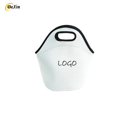 China Waterproof 3mm 5mm Thickness White Blank For Sublimation Insulated Camping Lunch Bag Neoprene Sublimation Blanks Lunch Tote Bags For Picnic for sale