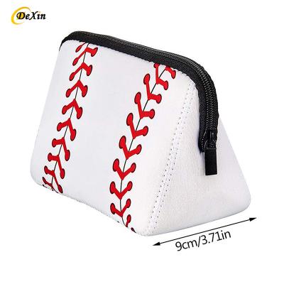 China Durable Custom sublimation neoprene toiletry bag printing makeup pouch travel cosmetic bags for sale