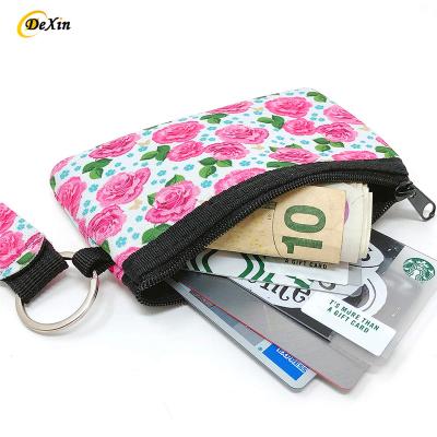 China High Quallity Coin Purses New arrival zipper pouch neoprene bag card key wallet money purses woven purse handbag for sale