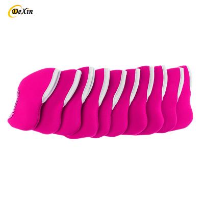 China Durable OEM 10pcs per set Neoprene Golf Club Protective Iron Head Cover Case Wedge Sock Headcover Set for sale