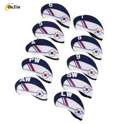 China Durable Big Number Neoprene Golf Iron Covers Set 10pcs Golf Club Head Covers for Irons for sale