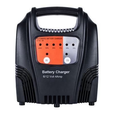 China 6V/12V 4A CE Certificated Lead Acid Car, Motor Battery Charger with Float and Charging Net A1204LX 180x115x200 mm for sale