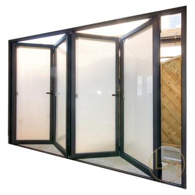 China Modern High Quality Home Interior Bifold Entry Patio Balcony Aluminum Bifold Door Tempered Glass for sale