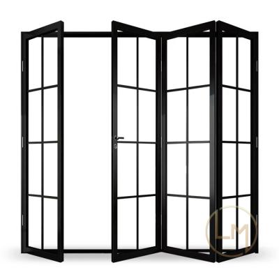 China Modern Chinese Manufacturer Folding Door Aluminum Glass Door Witt Grille For Patio for sale