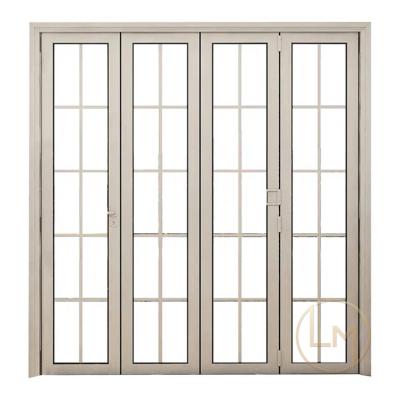 China China factory modern high quality aluminum patio door double glass folding door with grill for sale