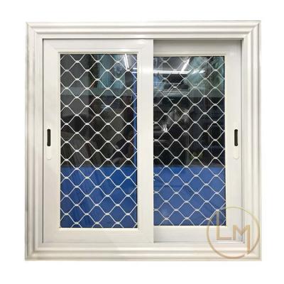 China New Design Magnetic White Window Aluminum Screen Window With Grille For Villa for sale