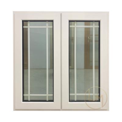 China Magnetic Screen European Style Colored Glass Aluminum White Window With Grill For Room for sale