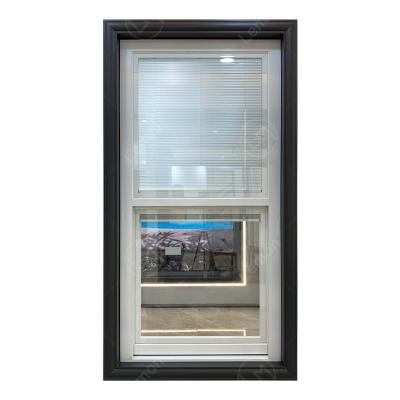 China New Magnetic Screen Design Energy Saving Hung Window Sound Proof Glazed Aluminum Window For Bedroom for sale