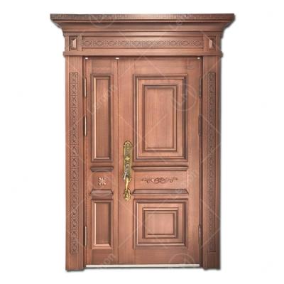 China High Security Luxury Design Hot Dip Galvanized Steel Door With Copper Painting For Villa for sale