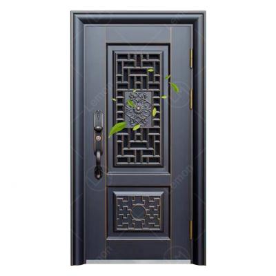 China 2021 New Front Door With Small Door Luxury High Security Design Door Copper Steel Paint For Villa for sale