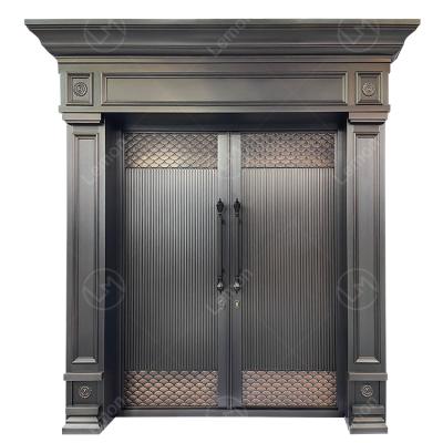 China Front Door Roman Pillar Door Fireproof Galvanized Steel Door High Security Latest Luxury Design For Villa for sale